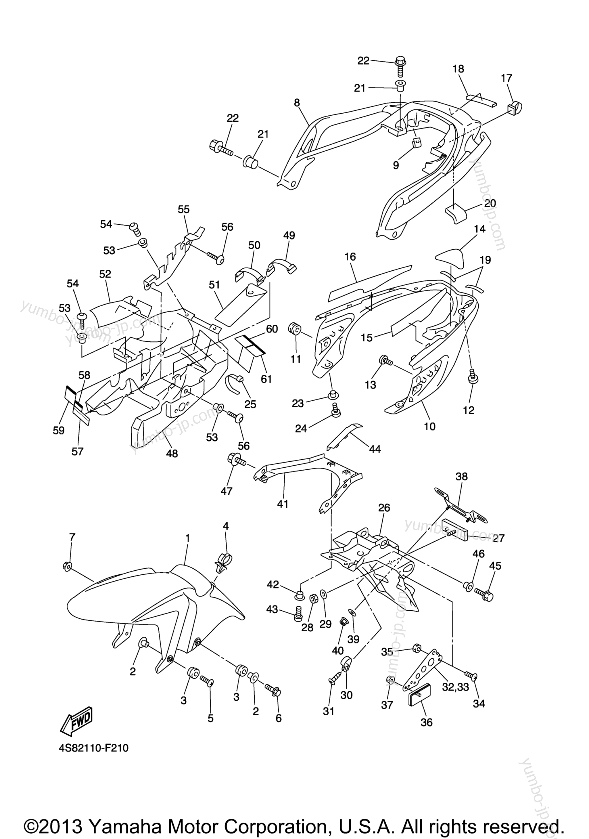 FENDER for motorcycles YAMAHA FZ6 (FZS6XCB) CA 2008 year