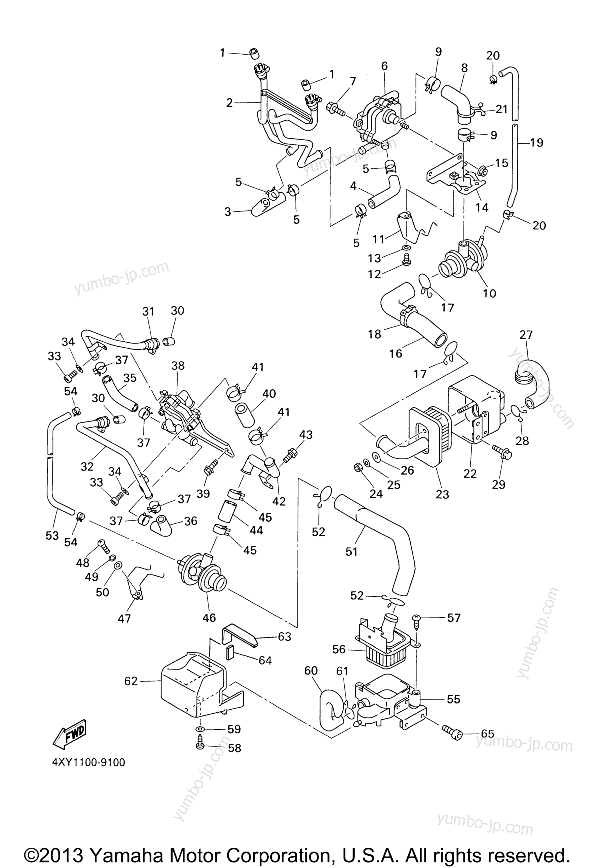Air Induction System for motorcycles YAMAHA ROYAL STAR MIDNIGHT VENTURE (XVZ13TFMS) 2004 year