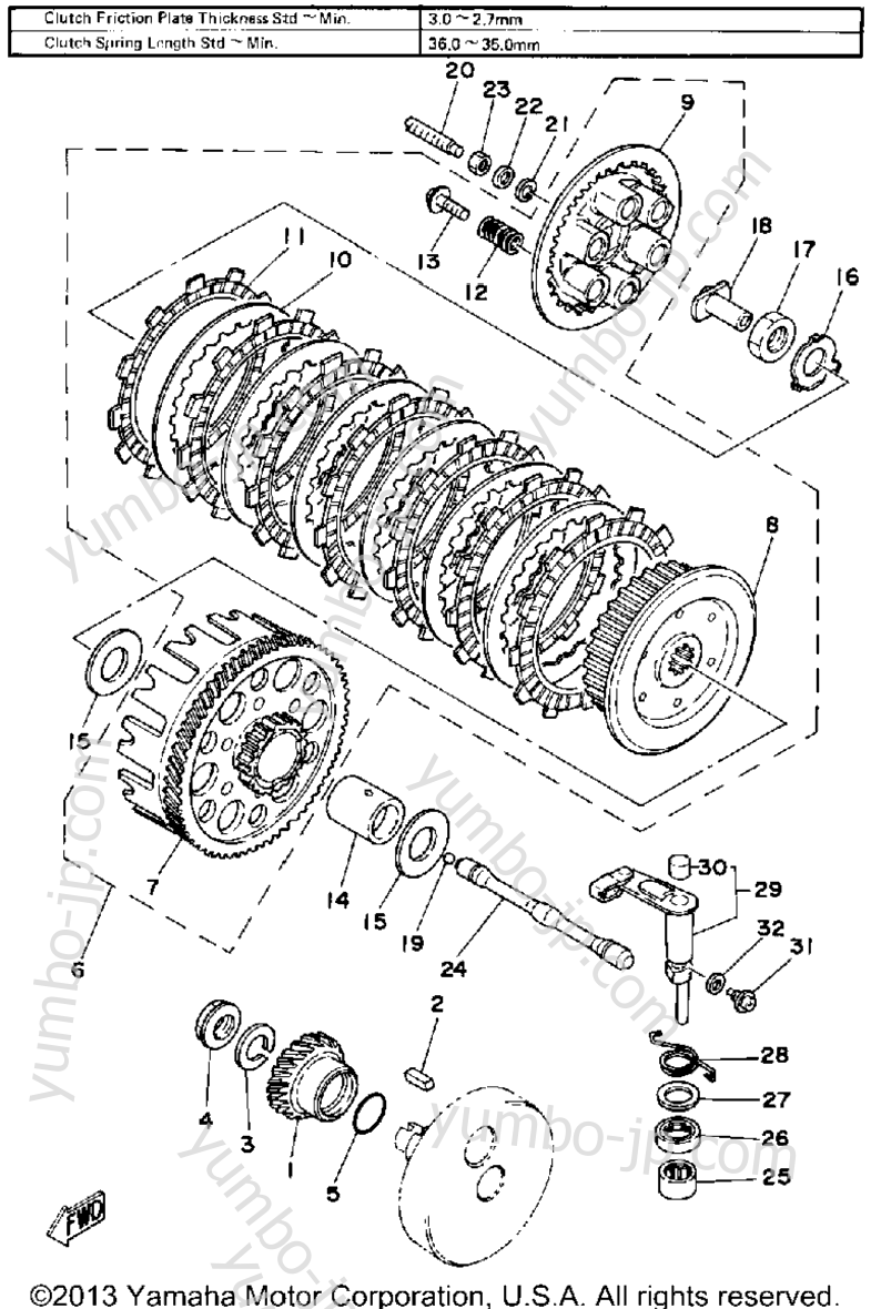 CLUTCH for motorcycles YAMAHA IT425G 1980 year