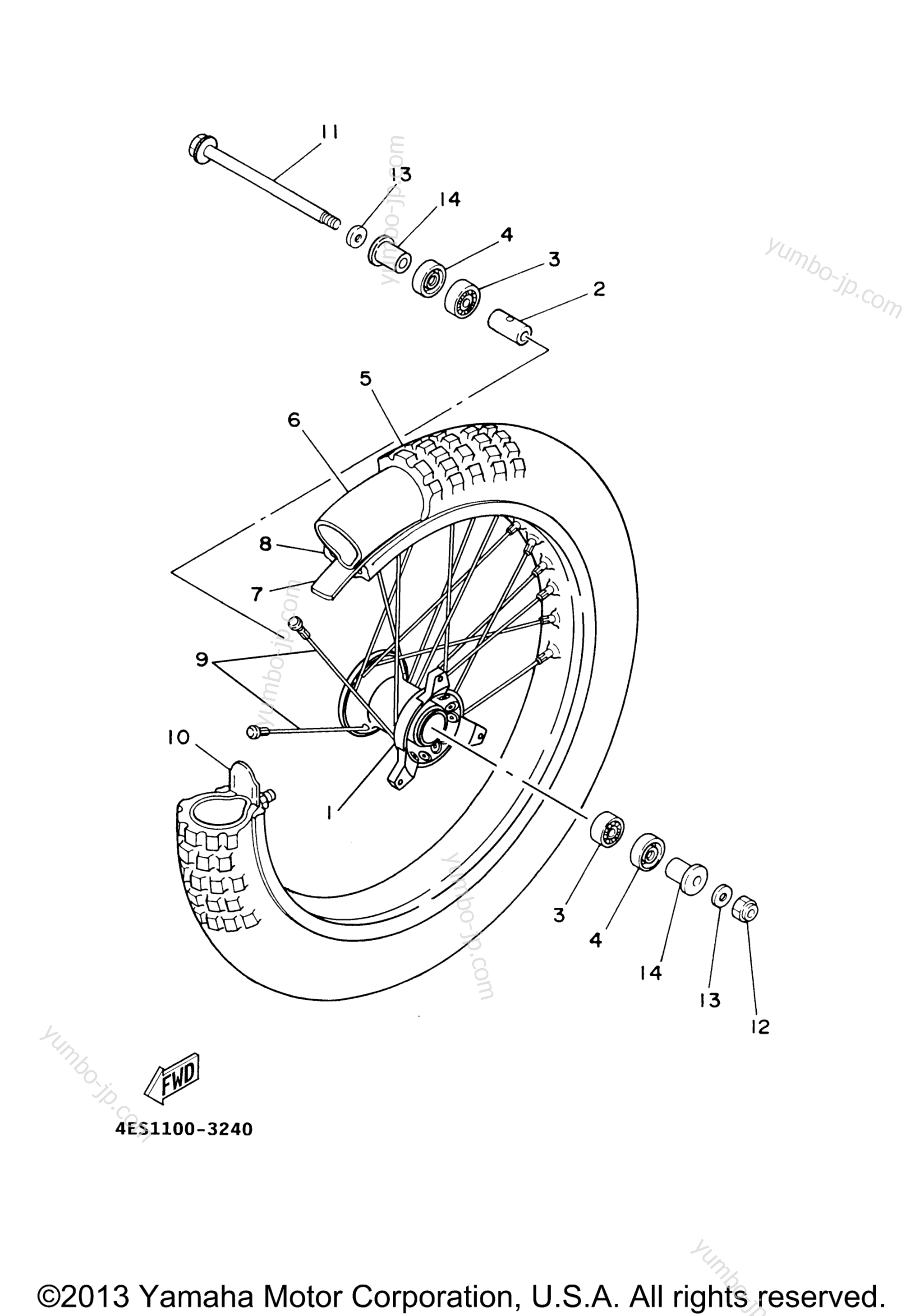 FRONT WHEEL for motorcycles YAMAHA YZ85 (YZ85Y) 2009 year