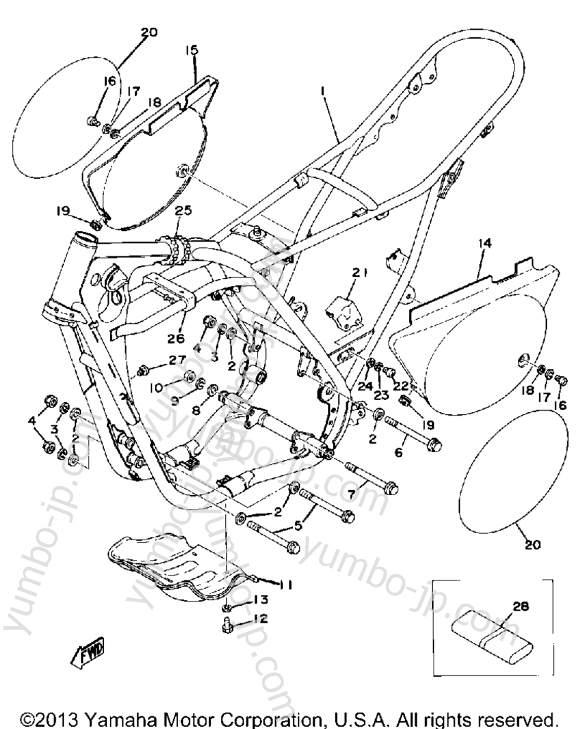 Frame - Side Cover for motorcycles YAMAHA IT400C 1976 year