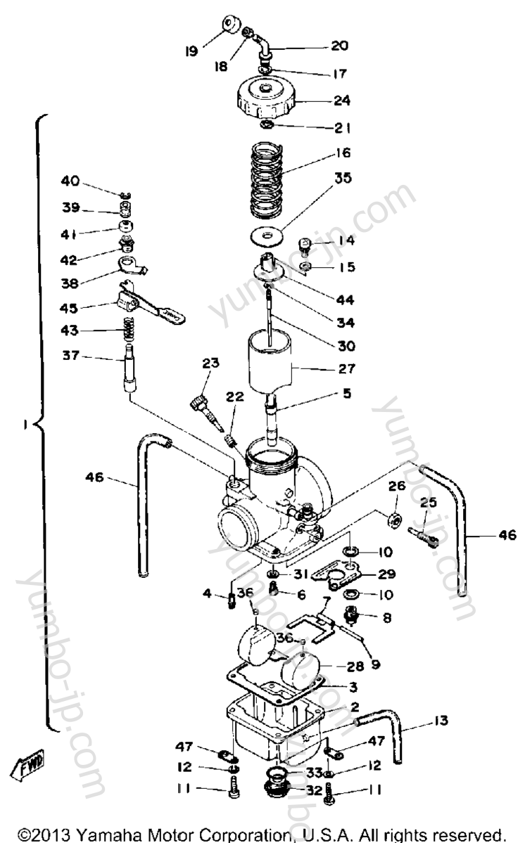 CARBURETOR for motorcycles YAMAHA IT425G 1980 year