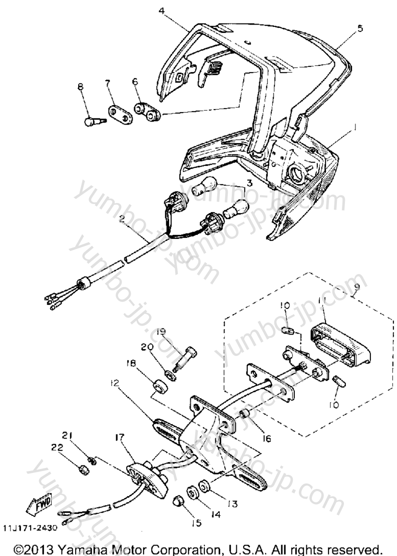 TAILLIGHT для мотоциклов YAMAHA XZ550RJ 1982 г.