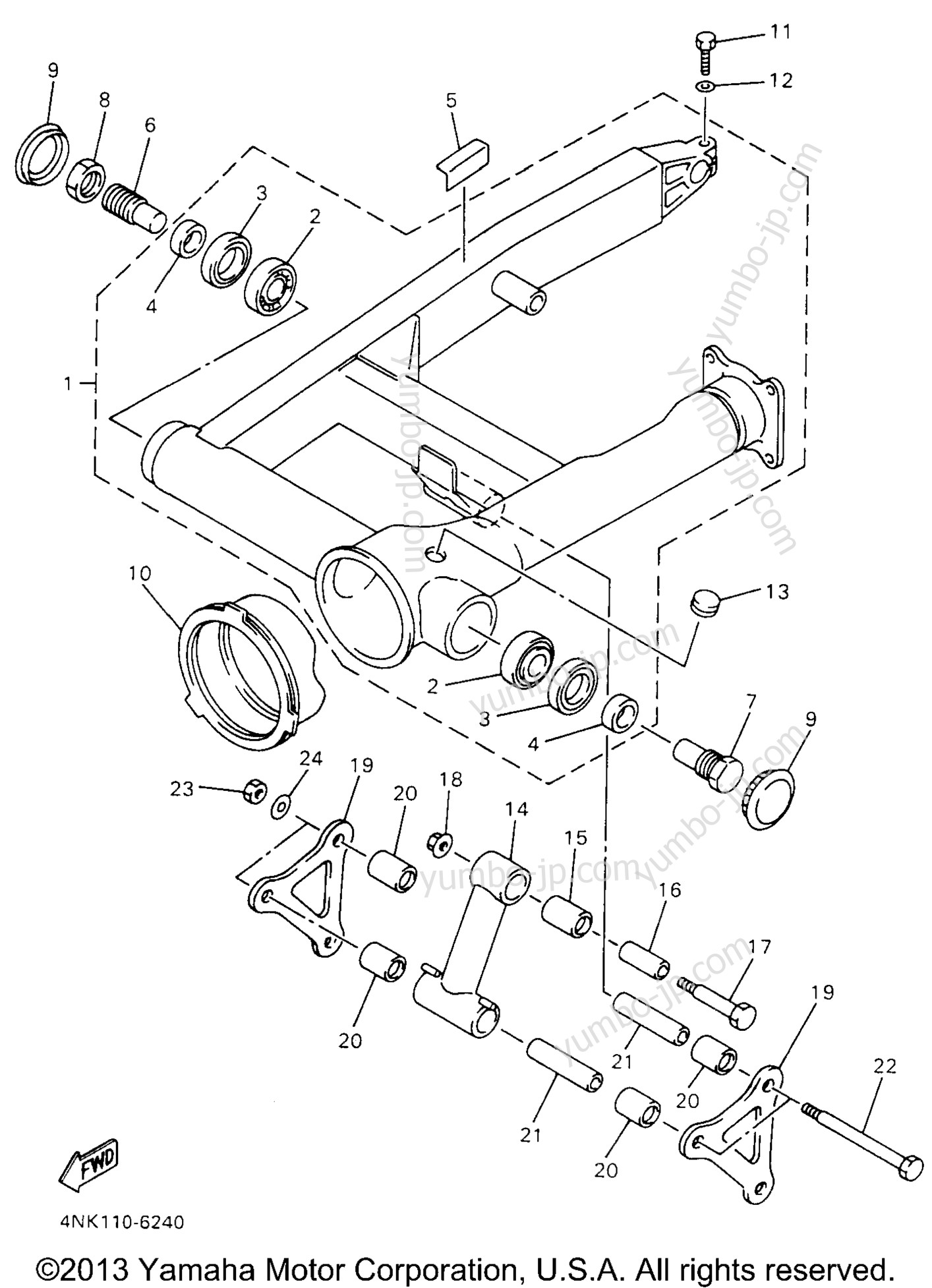 REAR ARM for motorcycles YAMAHA ROYAL STAR XVZ13ATH_ATHC ROYAL STAR TOUR CLASSIC (XVZ13ATHC) CA 1996 year