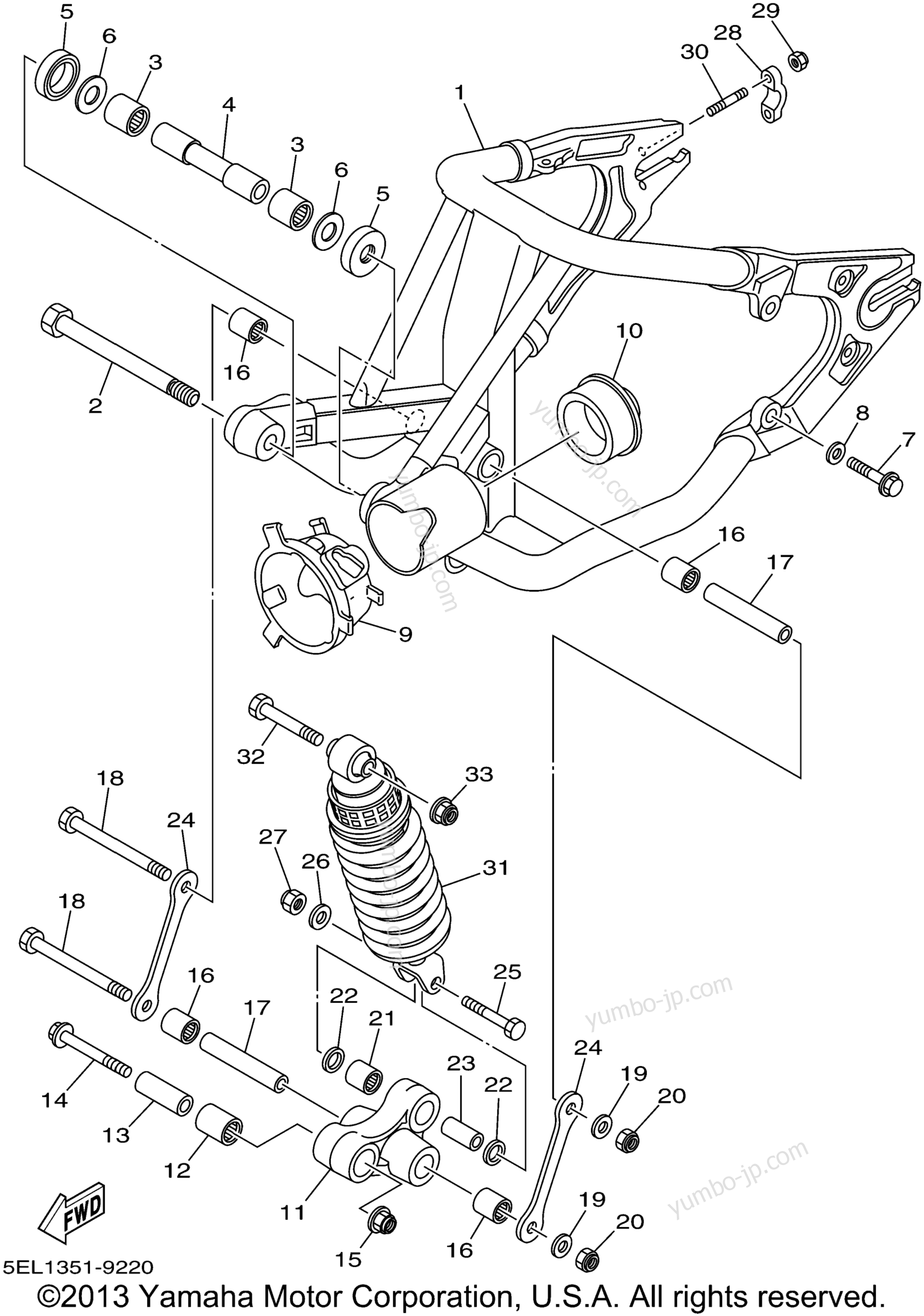 Rear Arm Suspension for motorcycles YAMAHA V-STAR 1100 CUSTOM (XVS1100P) 2002 year