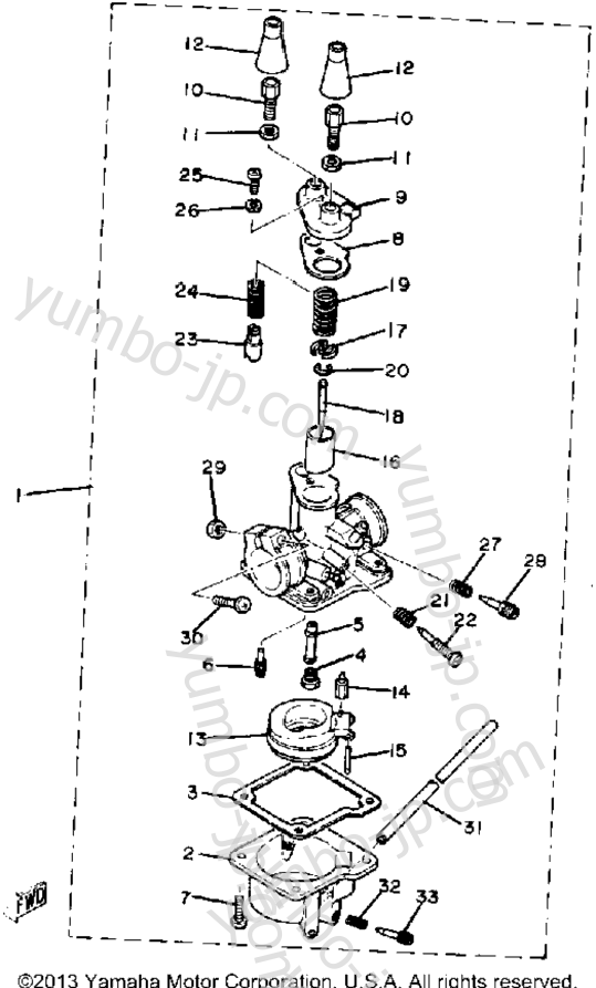 CARBURETOR for motorcycles YAMAHA QT50J 1982 year