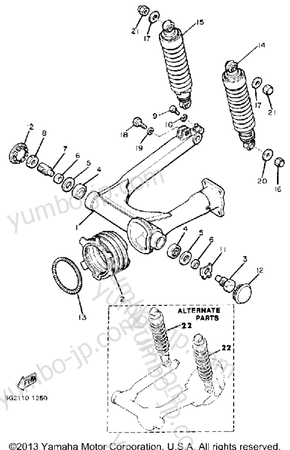 Rear Arm Suspension for motorcycles YAMAHA XJ750RJ 1982 year