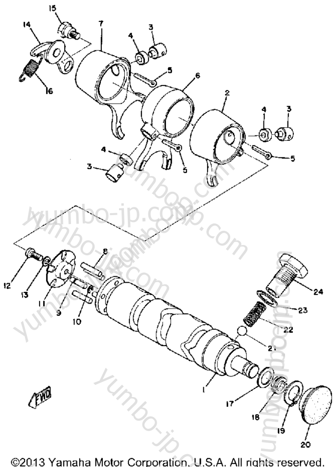 Shifter 1 для мотоциклов YAMAHA RD125B 1975 г.