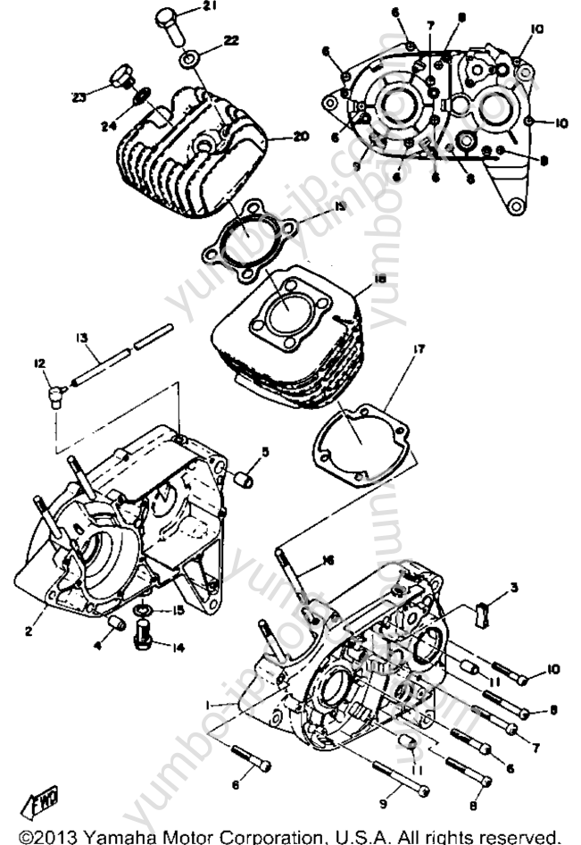 Крышка картера для мотоциклов YAMAHA HT1BM 1971 г.