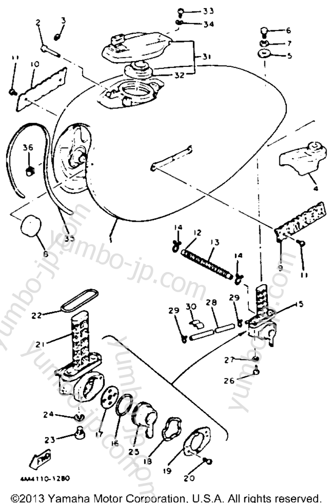 Топливный бак для мотоциклов YAMAHA XS650SK 1983 г.