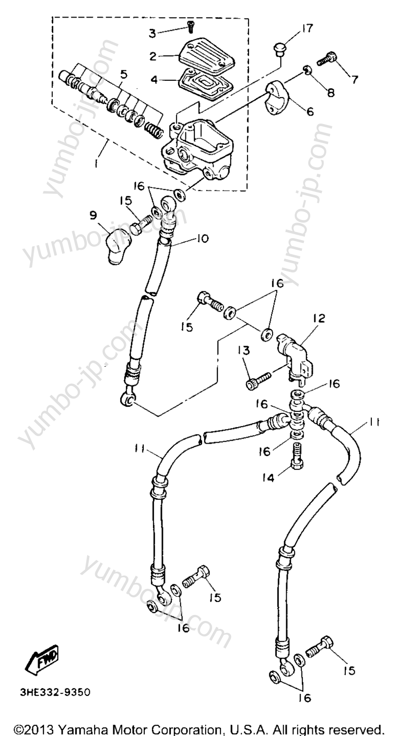 FRONT MASTER CYLINDER for motorcycles YAMAHA FZR600RBC 1991 year