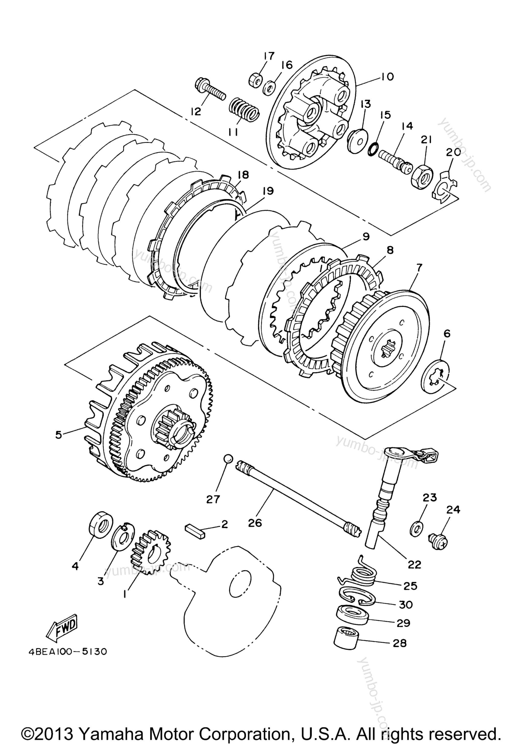 CLUTCH for motorcycles YAMAHA TT-R230 (TTR230T) 2005 year