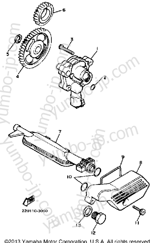 OIL PUMP for motorcycles YAMAHA XV500K 1983 year