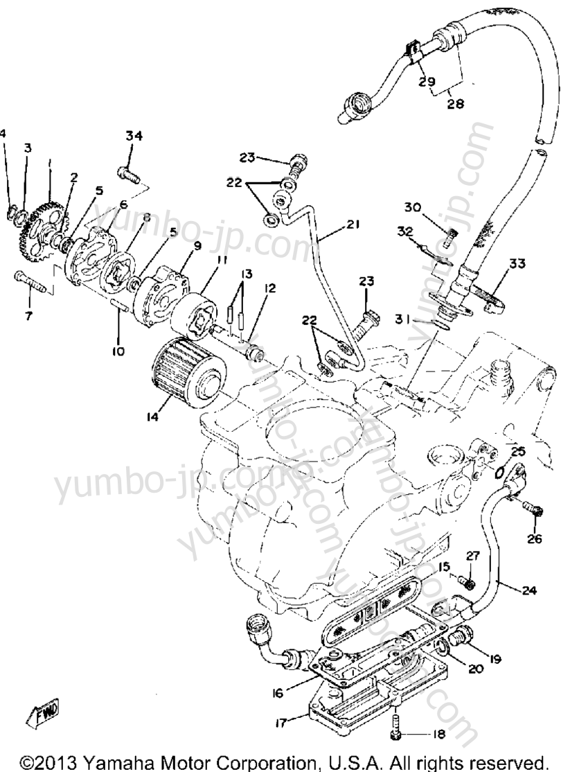 Oil Pump - Oil Cleaner для мотоциклов YAMAHA TT500F 1979 г.