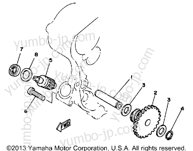 Tachometer Gear для мотоциклов YAMAHA SRX250TC CA 1987 г.