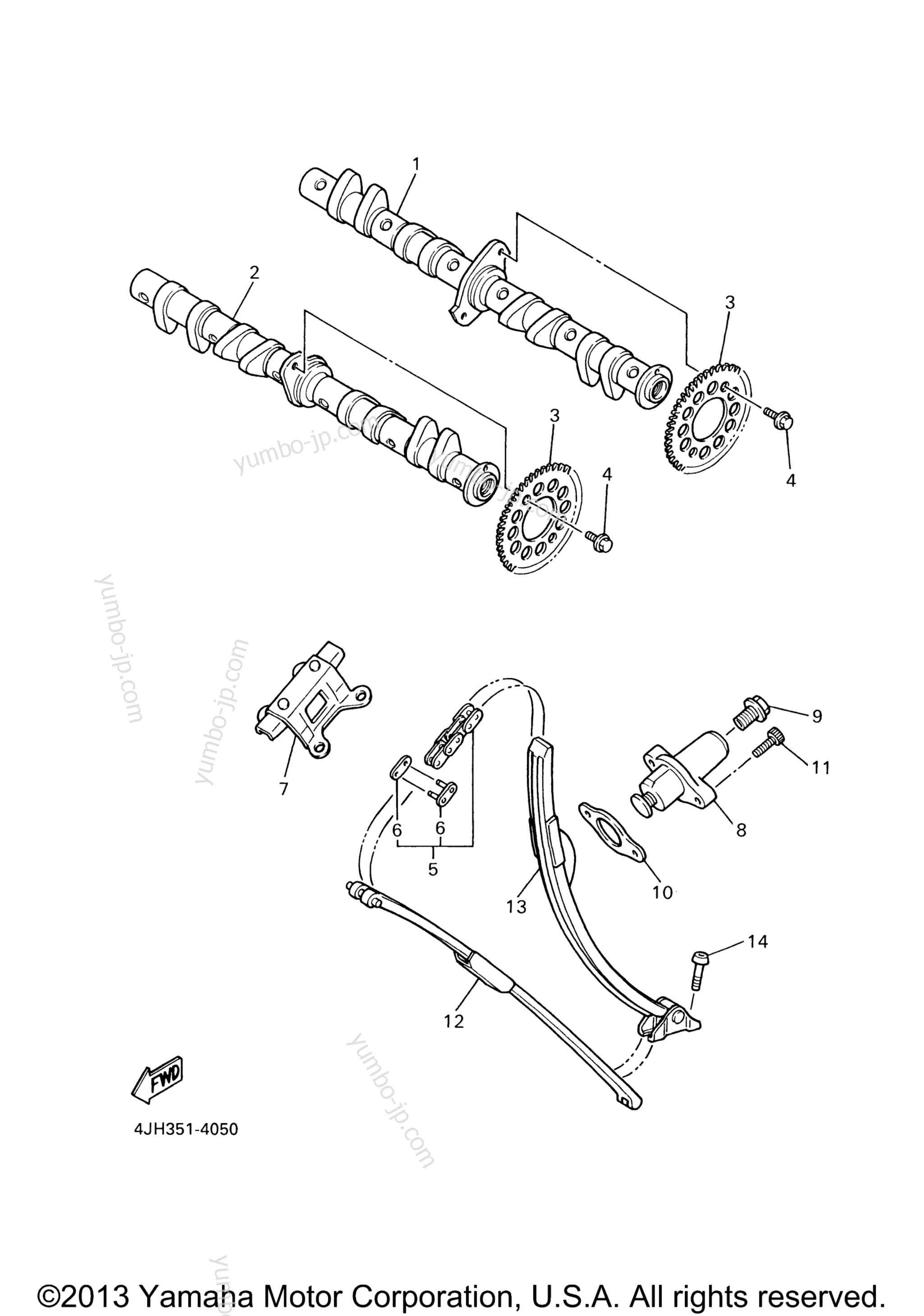 Camshaft Chain for motorcycles YAMAHA YZF600R (YZF600RMC) CA 2000 year