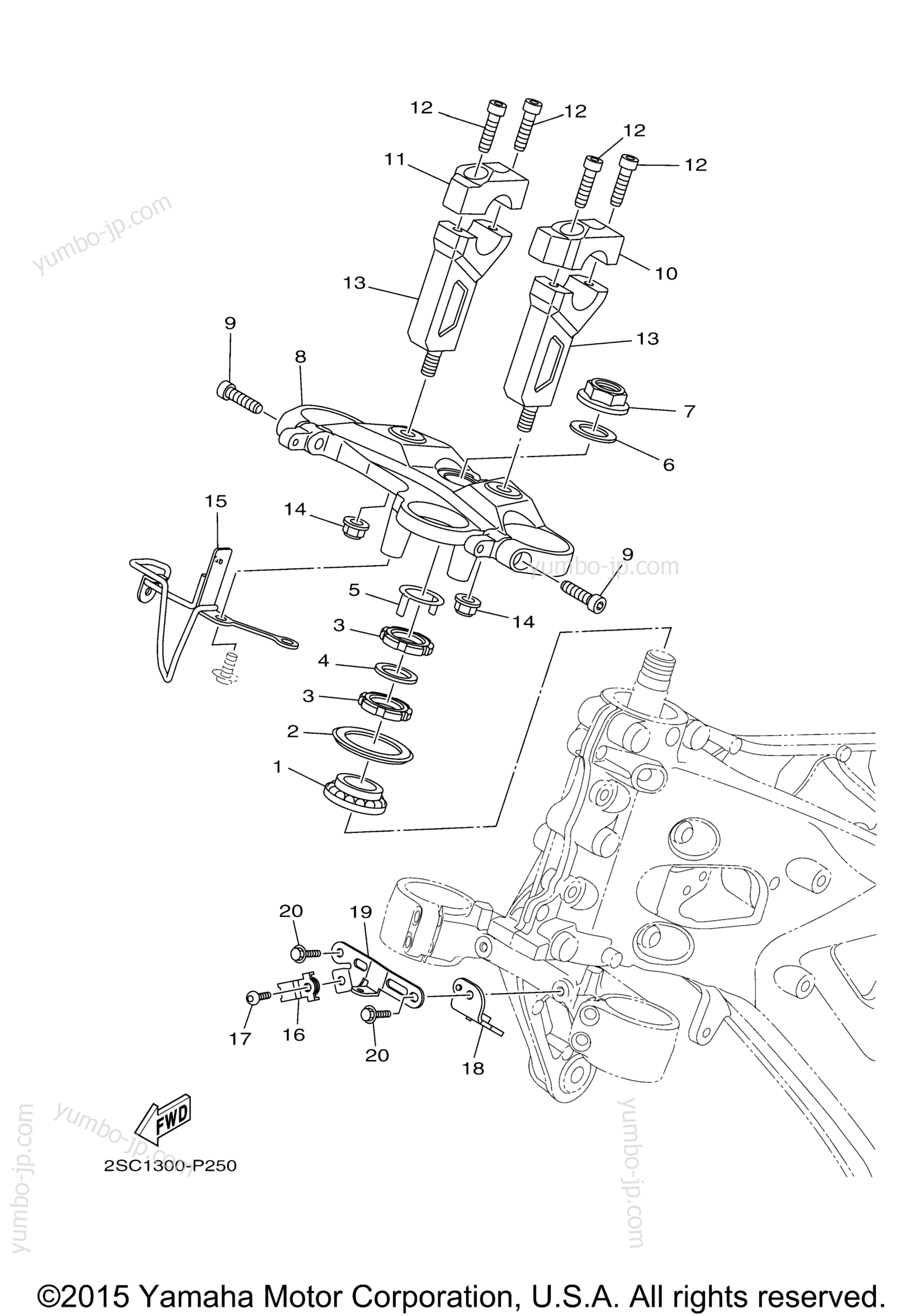 Steering for motorcycles YAMAHA FJ09 (FJ09GCS) CA 2016 year