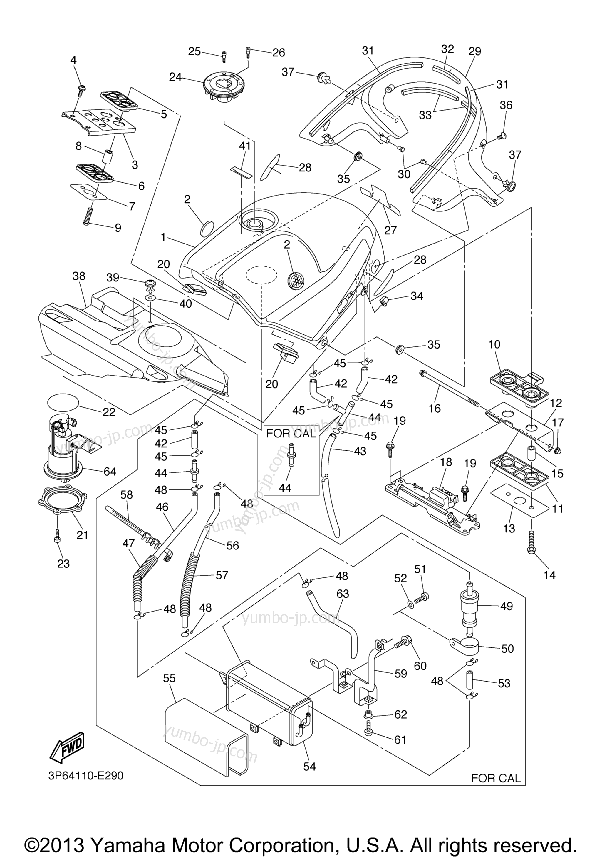 FUEL TANK for motorcycles YAMAHA FJR1300A (FJR13ABL) 2012 year