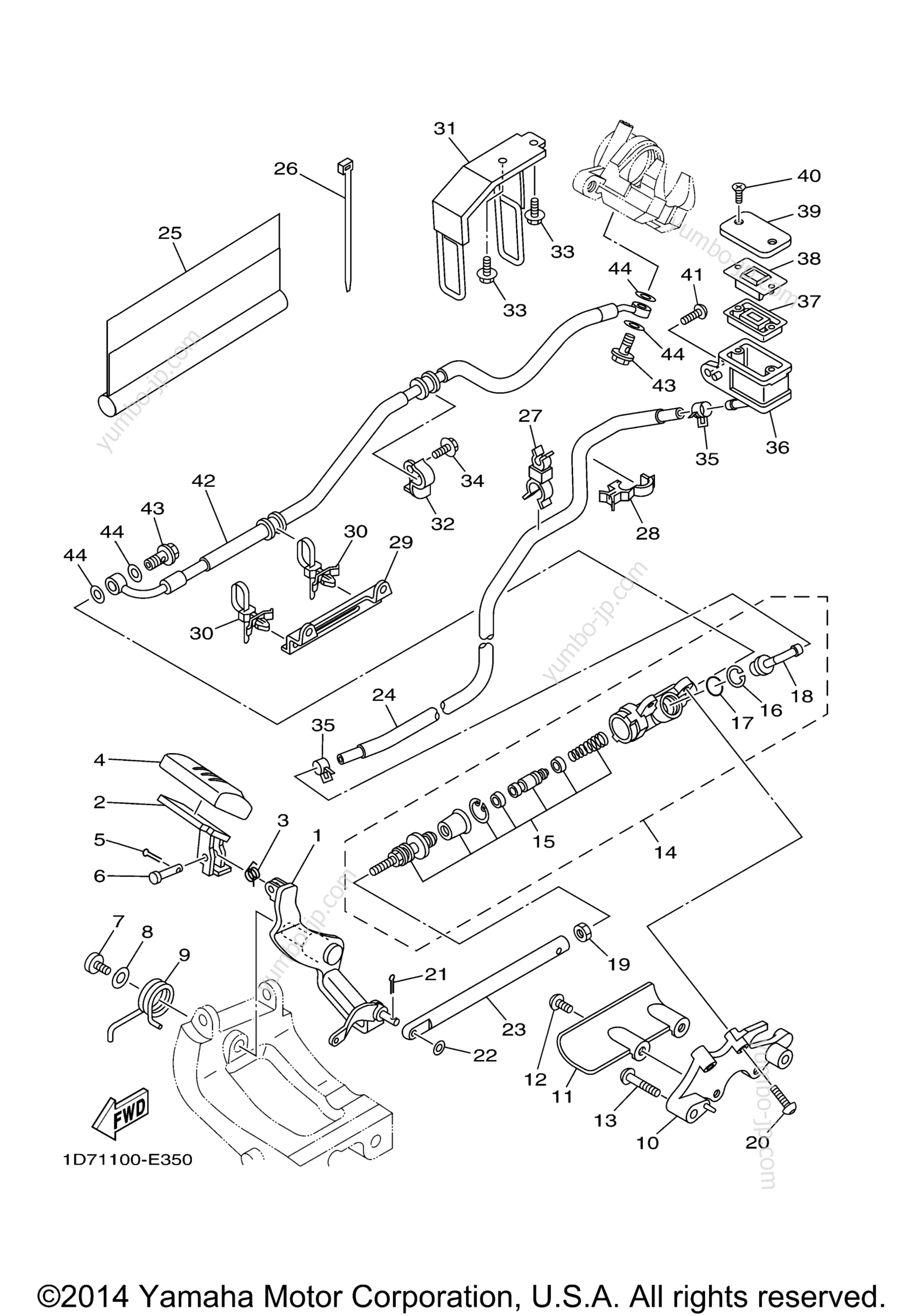 REAR MASTER CYLINDER для мотоциклов YAMAHA STRATOLINER S (XV19CTSDL) 2013 г.