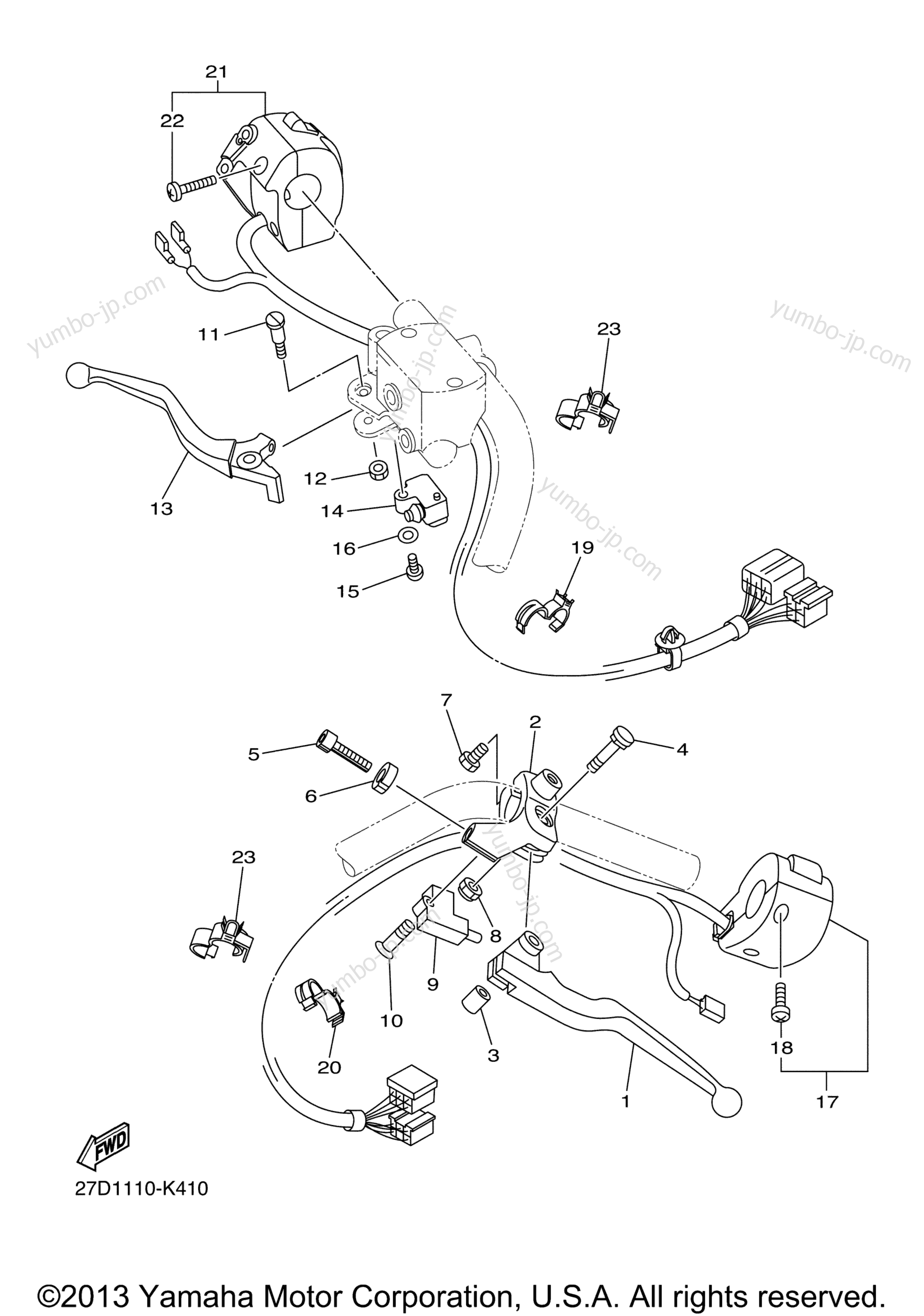 Handle Switch Lever for motorcycles YAMAHA STRYKER (XVS13CACO) CA 2011 year