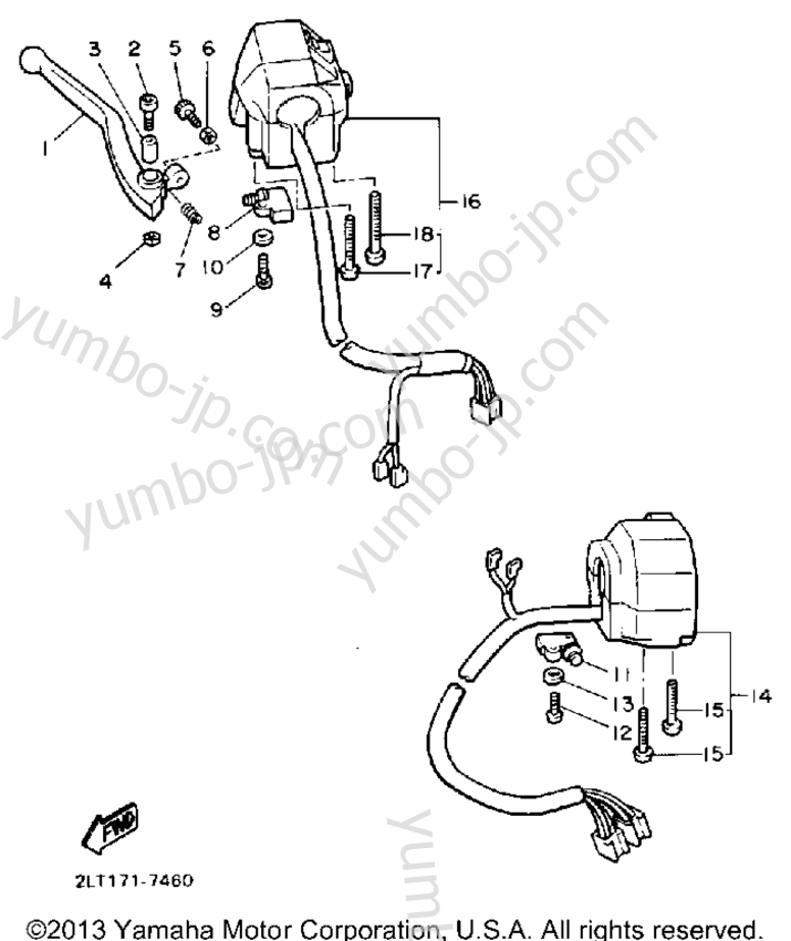 Handle Switch Lever для мотоциклов YAMAHA V-MAX 1200 (VMX12UC) CA 1988 г.
