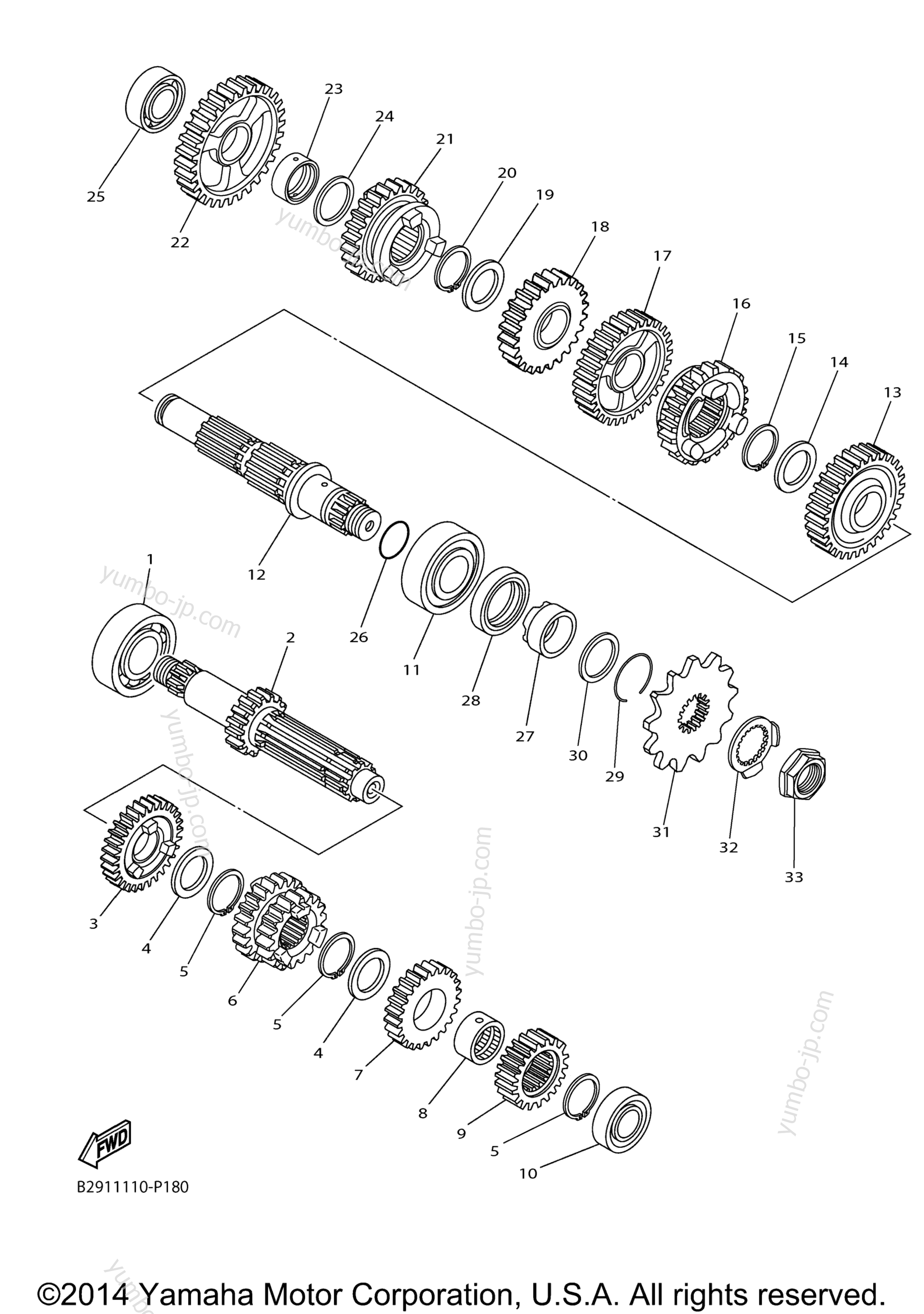 TRANSMISSION для мотоциклов YAMAHA YZ250FX (YZ250FXF) 2015 г.