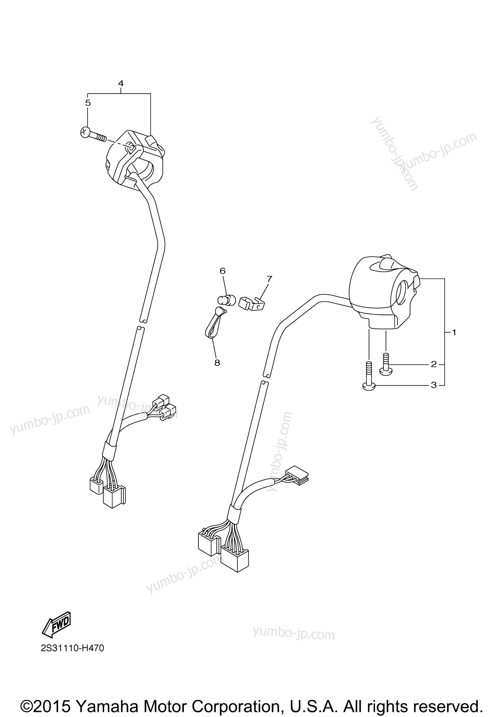 Handle Switch Lever для мотоциклов YAMAHA VMAX (VMX17GCL) CA 2016 г.