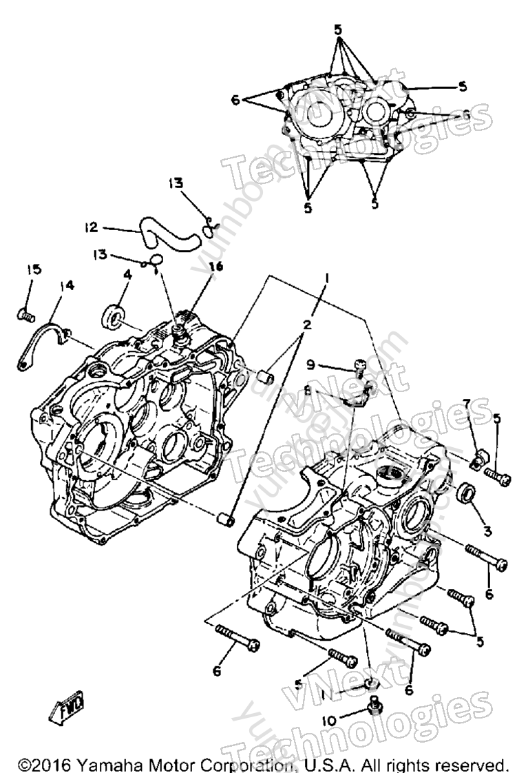 Крышка картера для мотоциклов YAMAHA XT250 (XT250G_198) 1980 г.