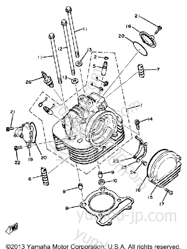 CYLINDER HEAD for motorcycles YAMAHA XT250H 1981 year