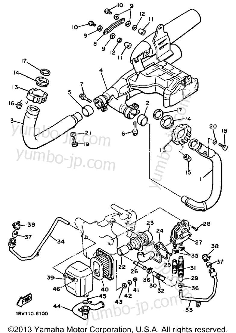 Exhaust for motorcycles YAMAHA VIRAGO 1100 (XV1100UC) CA 1988 year