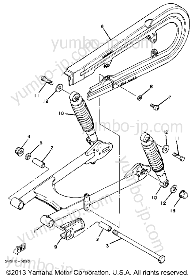 Rear Arm Suspension for motorcycles YAMAHA SR185J 1982 year
