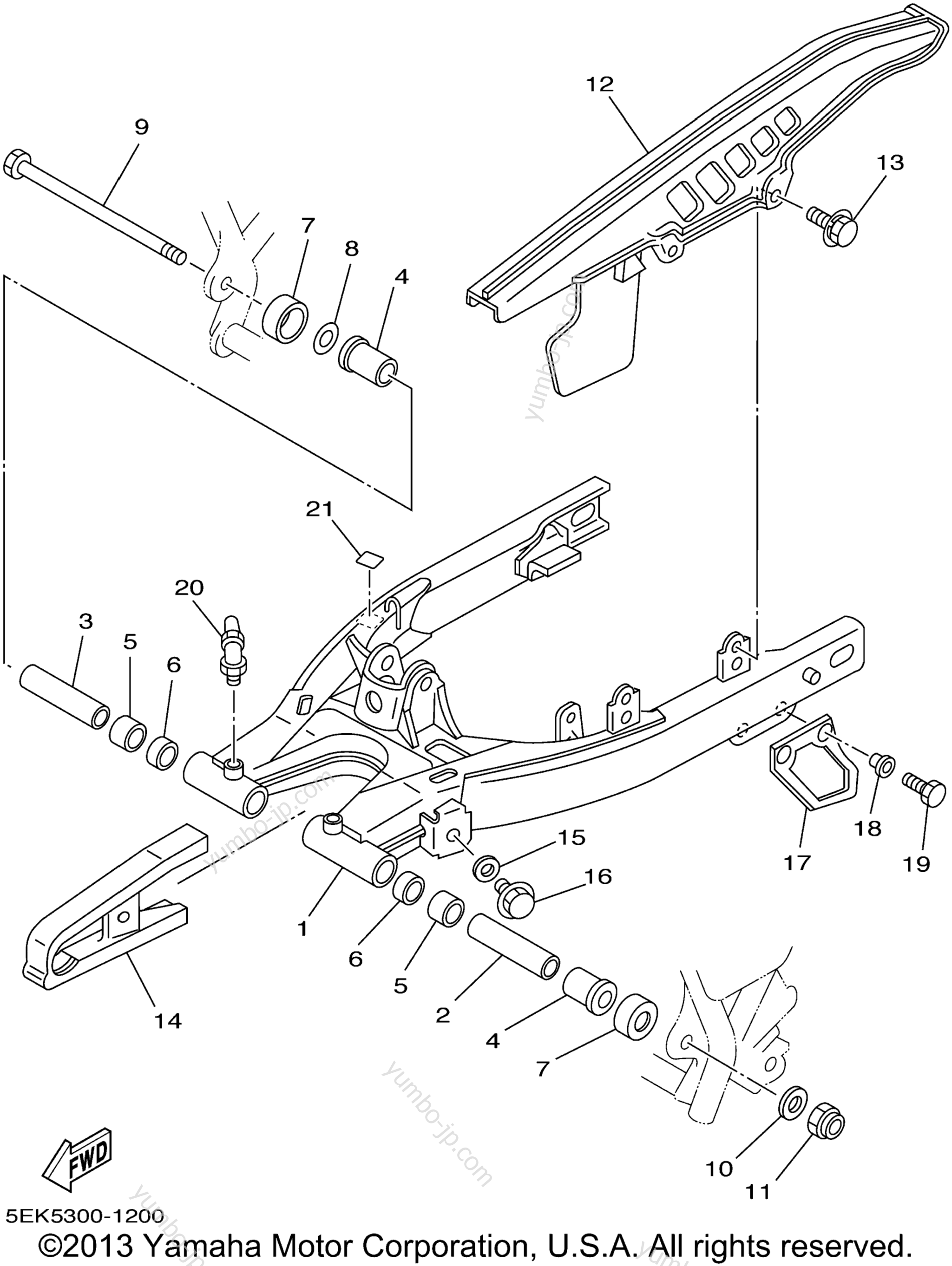 REAR ARM for motorcycles YAMAHA TW200 (TW200NC) CA 2001 year