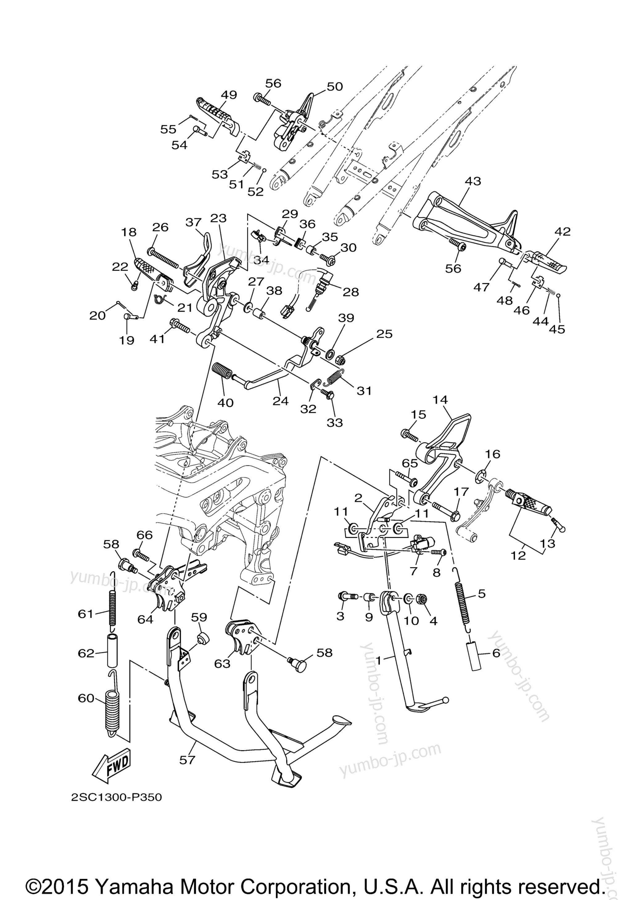 Stand Footrest для мотоциклов YAMAHA FJ09 (FJ09FR) 2015 г.