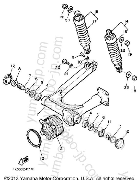 Rear Arm Suspension for motorcycles YAMAHA XJ650RJ 1982 year