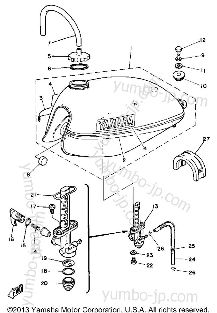 Топливный бак для мотоциклов YAMAHA DT250F 1979 г.