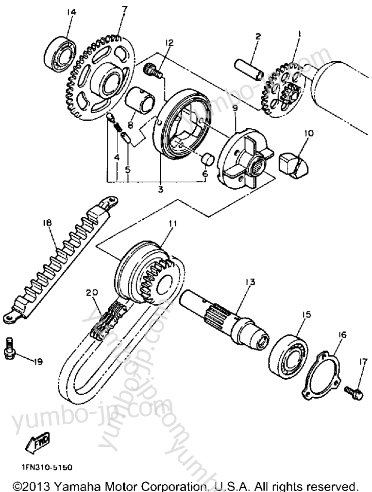 STARTER для мотоциклов YAMAHA FAZER (FZX700SC) CA 1986 г.