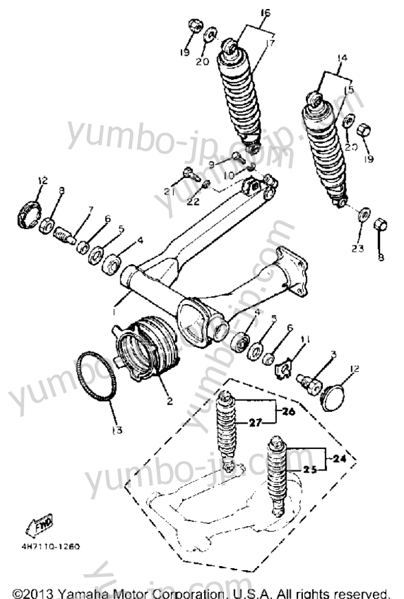Rear Arm Suspension for motorcycles YAMAHA XJ650J 1982 year