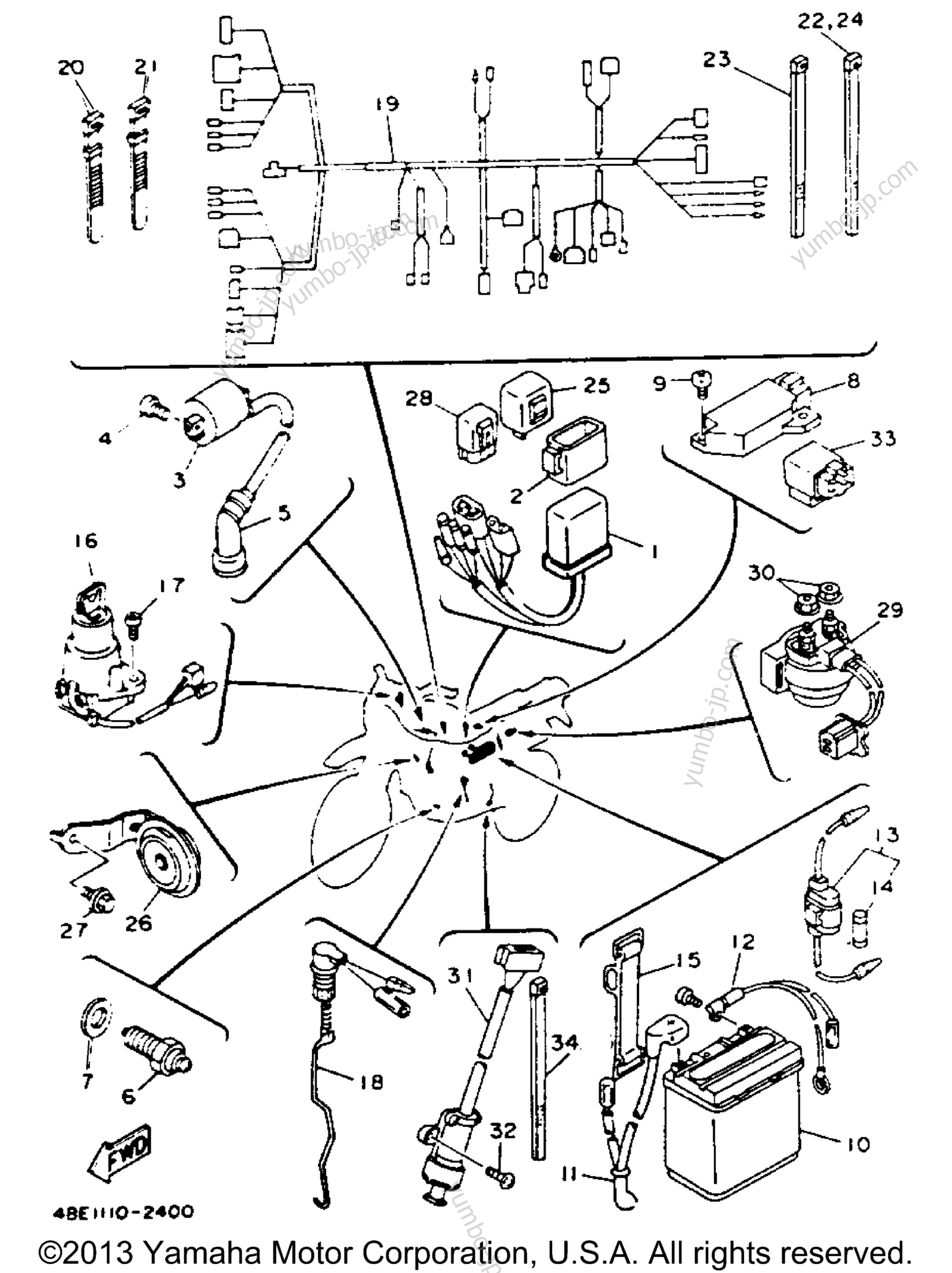 Electrical 1 for motorcycles YAMAHA SEROW (XT225EC) CA 1993 year