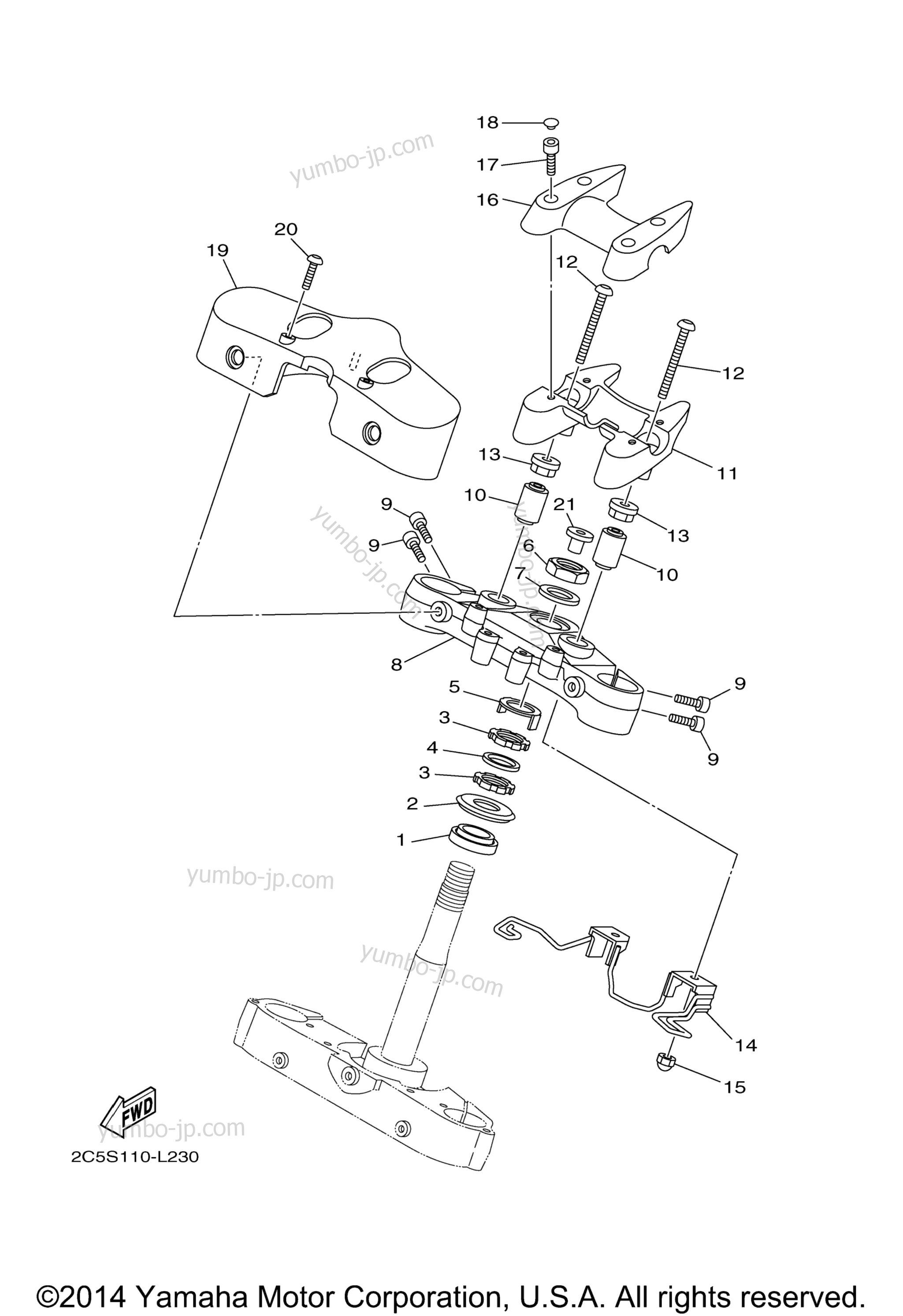 Steering для мотоциклов YAMAHA STRATOLINER DELUXE (XV19CTFBCS) CA 2012 г.