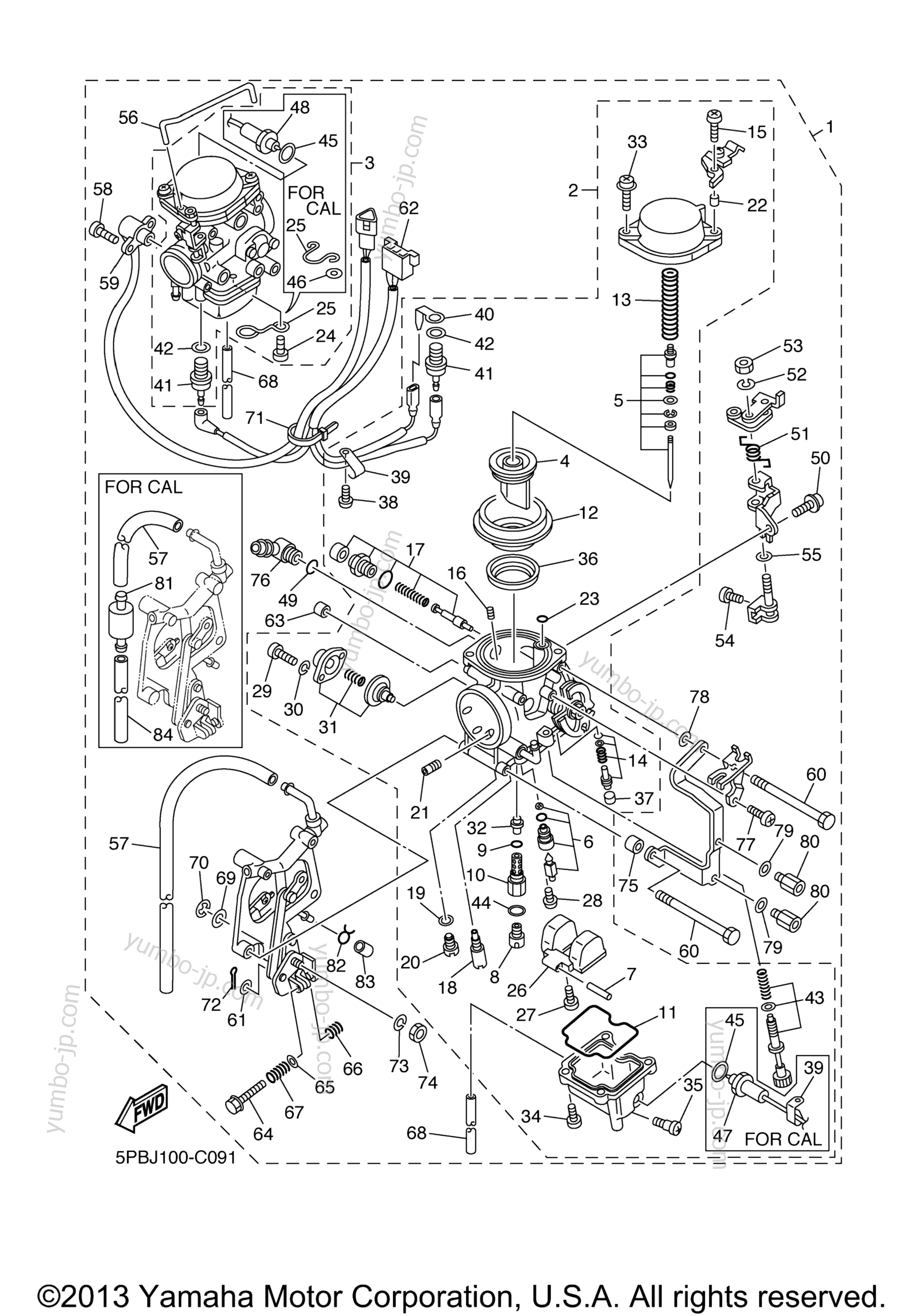 CARBURETOR for motorcycles YAMAHA V STAR 1100 CUSTOM WFLAMES (XVS11T-F) 2005 year