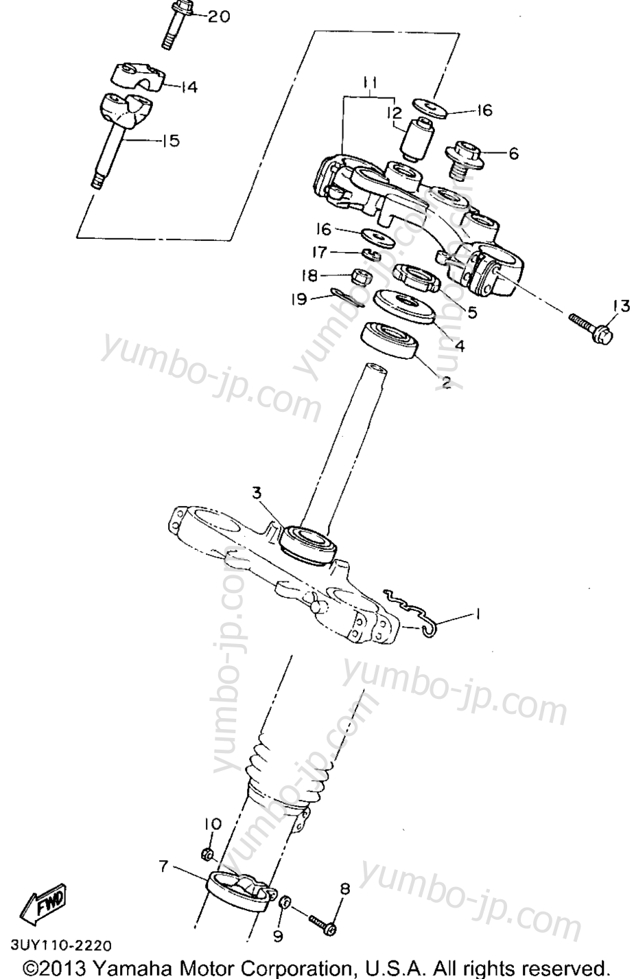 Steering для мотоциклов YAMAHA XT600EF 1994 г.