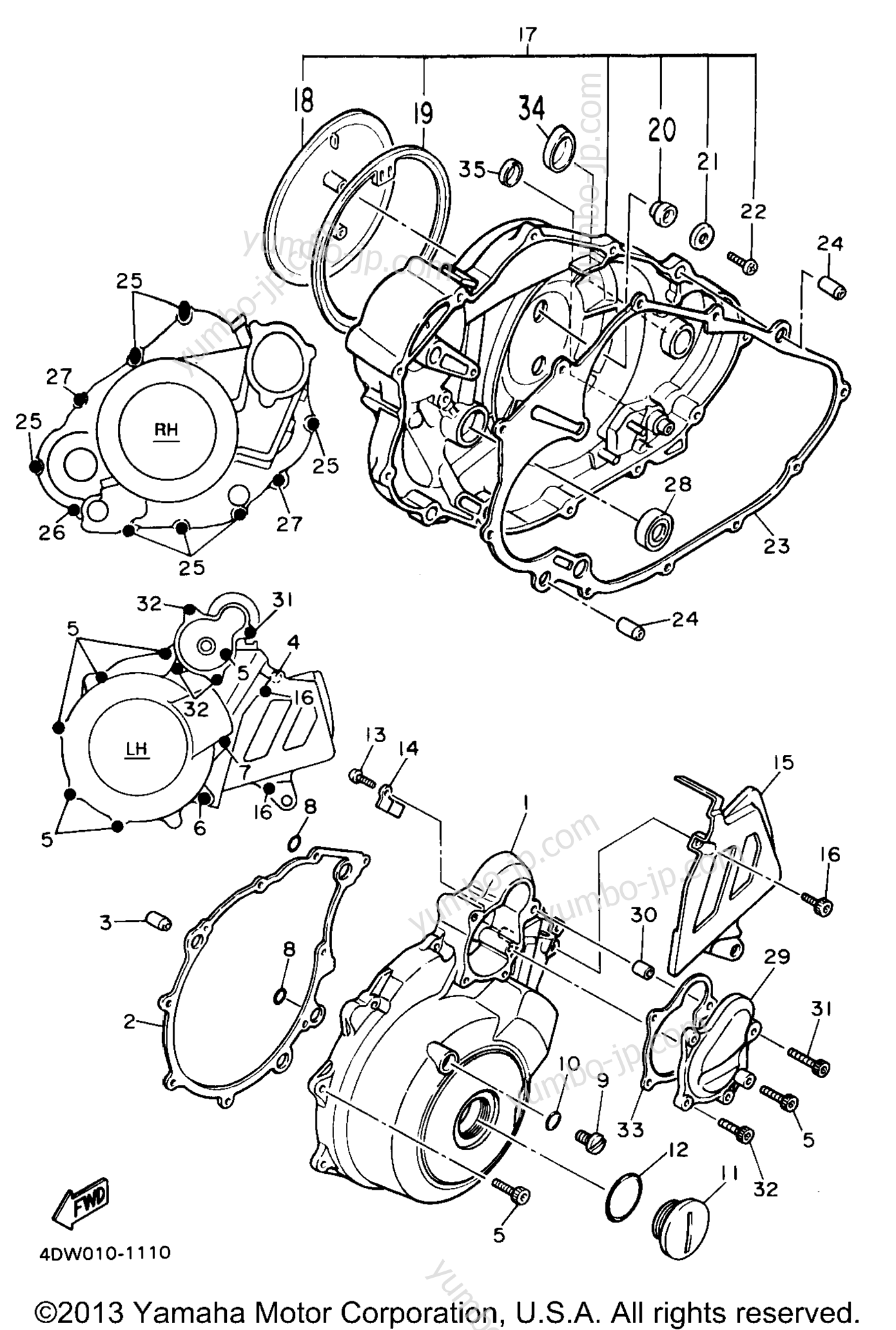 Crankcase Cover 1 for motorcycles YAMAHA XT600EE 1993 year