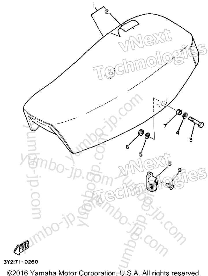 SEAT for motorcycles YAMAHA XT250 (XT250G_198) 1980 year