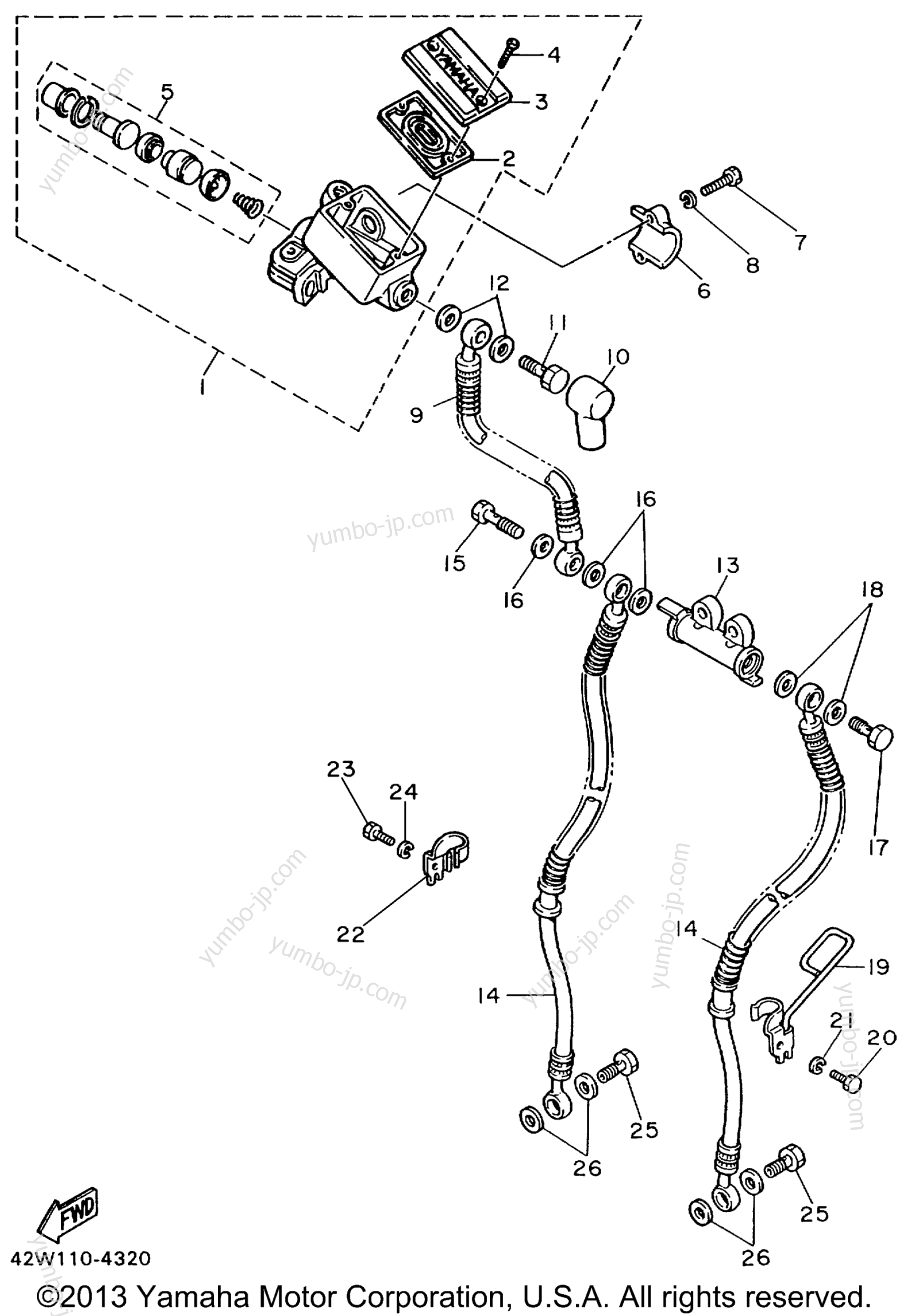 FRONT MASTER CYLINDER for motorcycles YAMAHA VIRAGO 1100 SPECIAL (XV1100SH) CA 1996 year