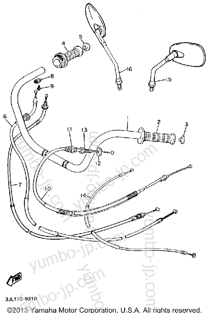 Handlebar Cable для мотоциклов YAMAHA VIRAGO 750 (XV750W) 1989 г.