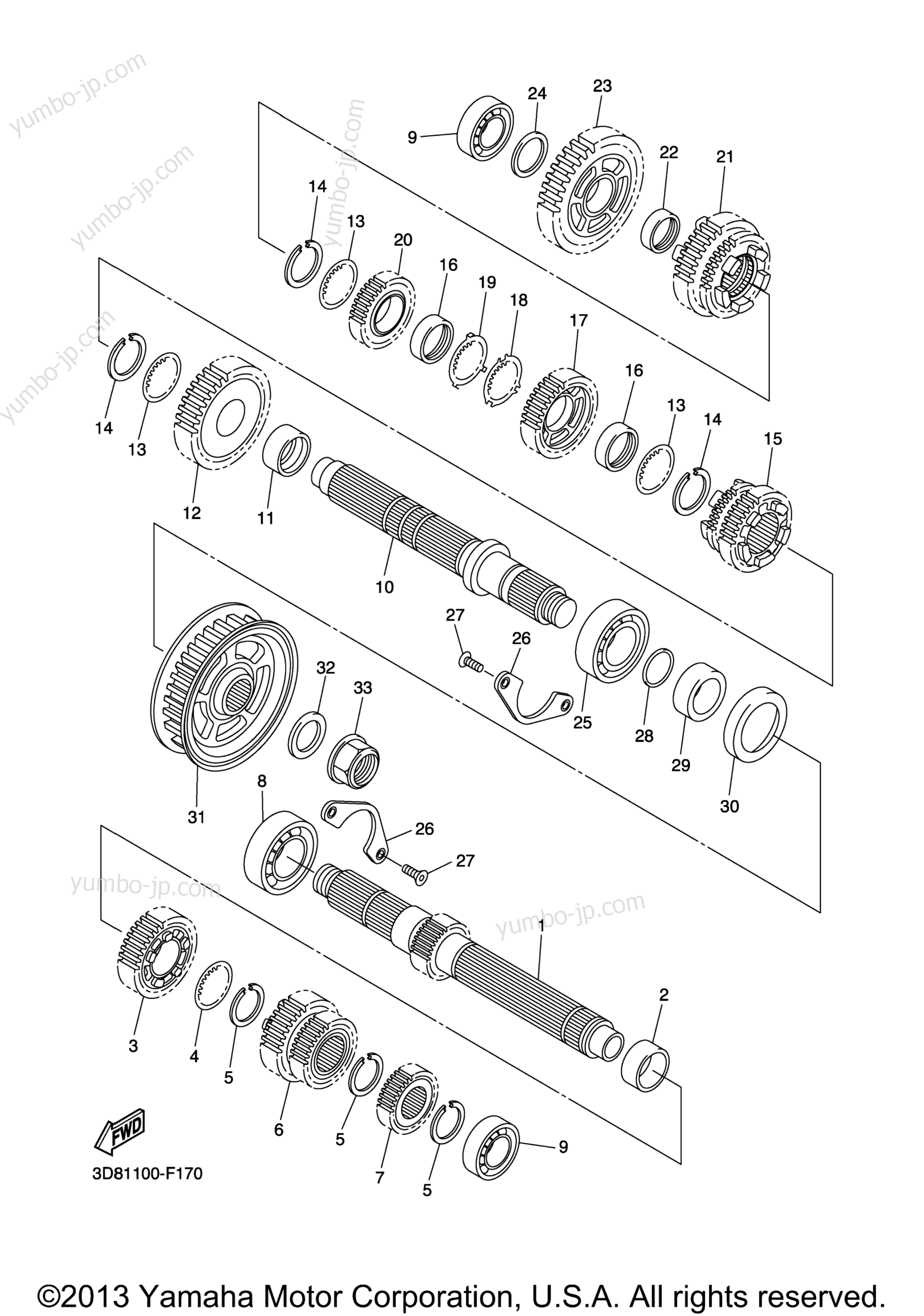 TRANSMISSION для мотоциклов YAMAHA STRYKER (XVS13CAL) 2011 г.