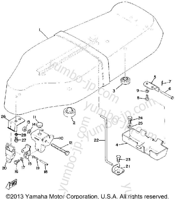 SEAT for motorcycles YAMAHA U7E 1972 year