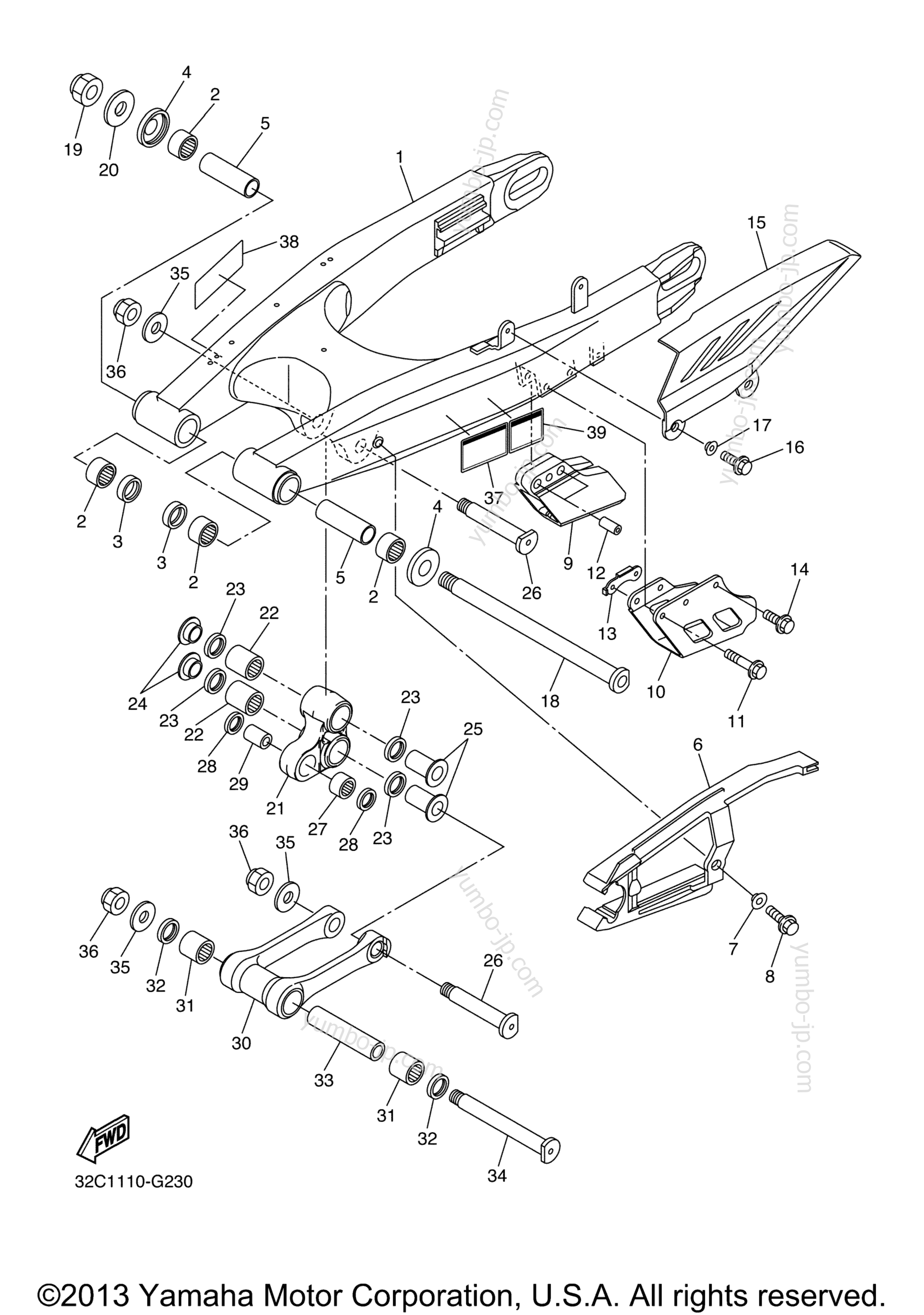 REAR ARM for motorcycles YAMAHA WR250X (WR25XXCL) CA 2008 year