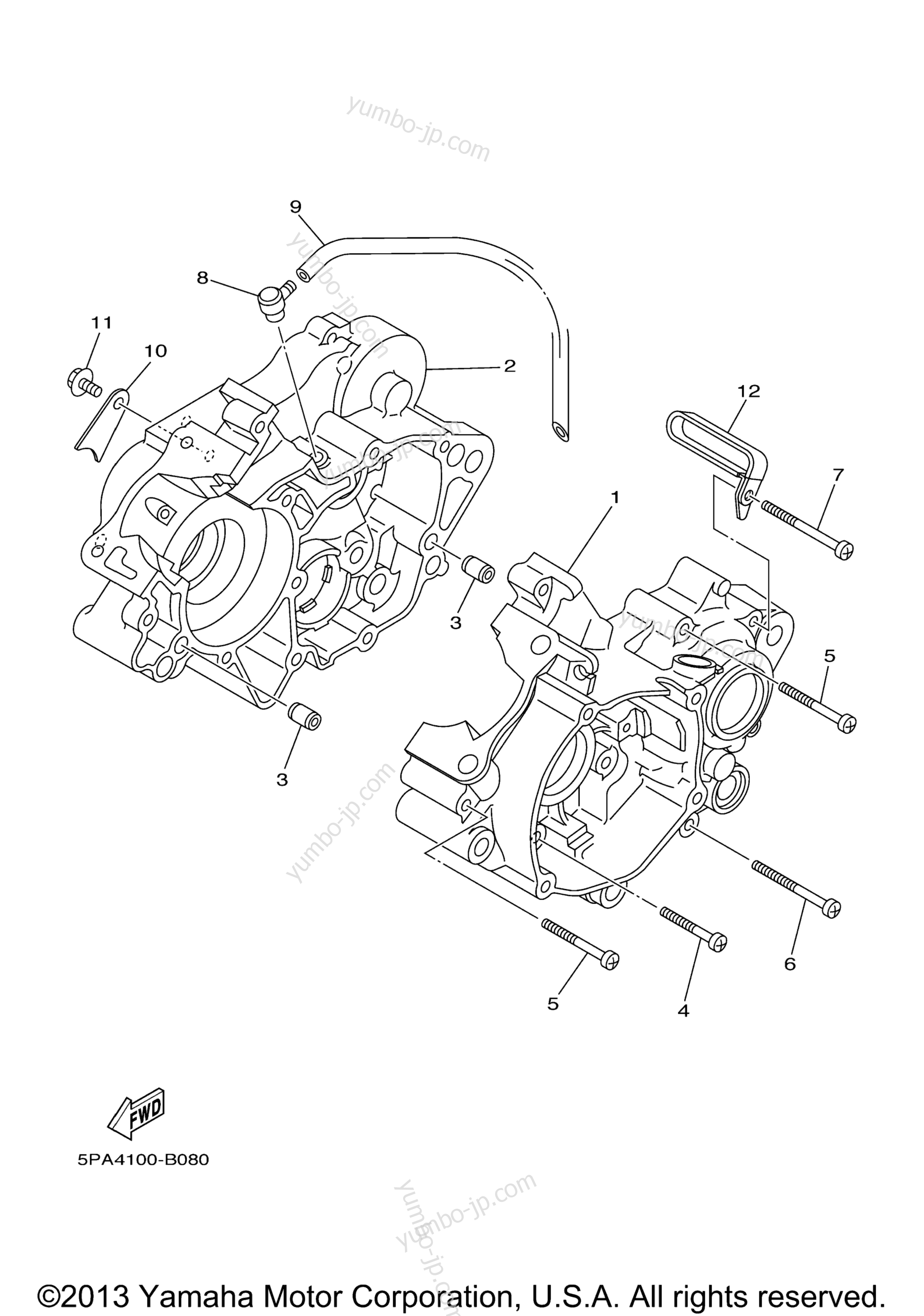 CRANKCASE for motorcycles YAMAHA YZ85 (YZ85V) 2006 year