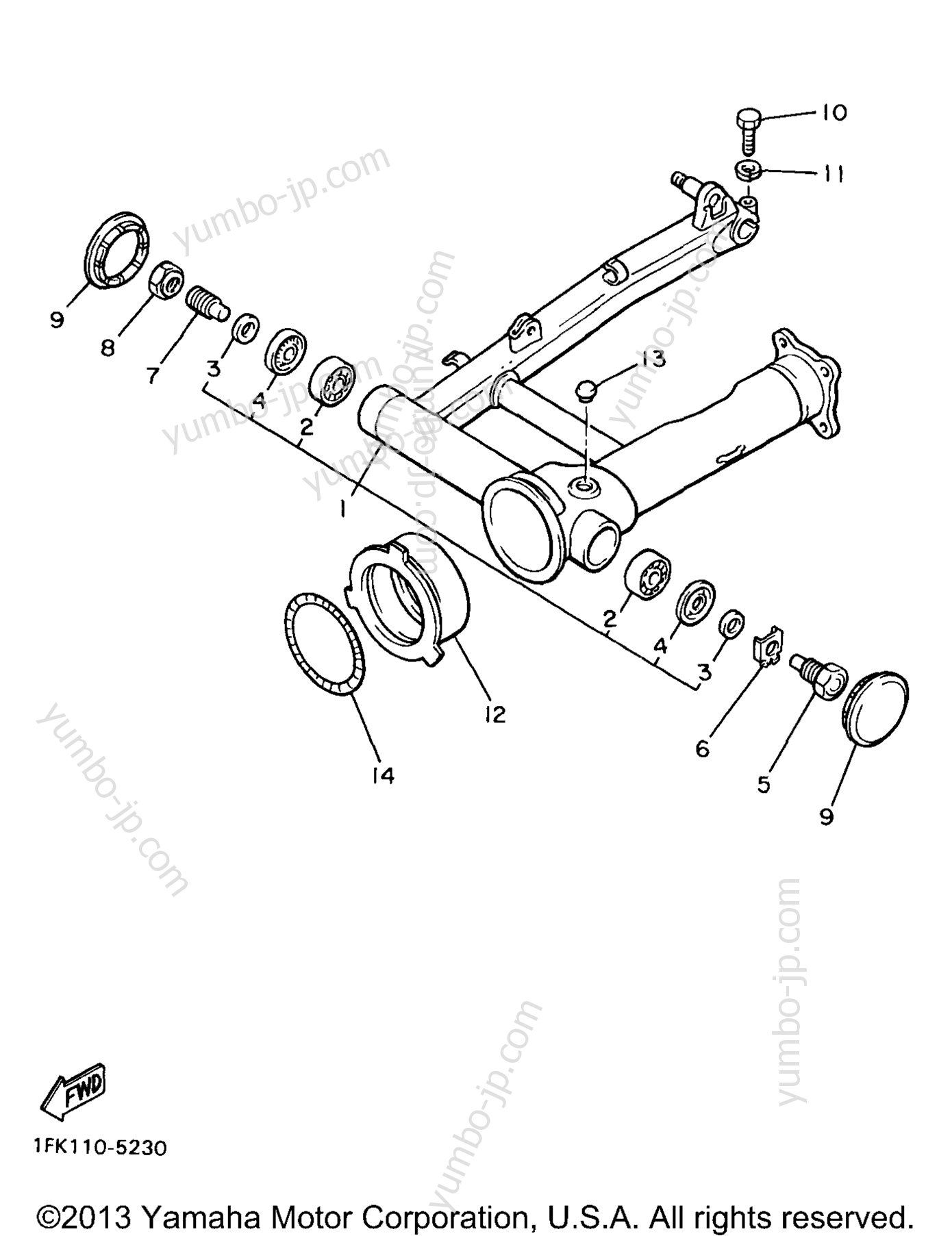 REAR ARM for motorcycles YAMAHA V-MAX 1200 (VMX12K) 1998 year